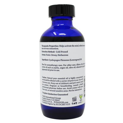Lemongrass Essential Oil - USDA Organic, 100% Pure, Natural, Therapeutic Grade 4oz