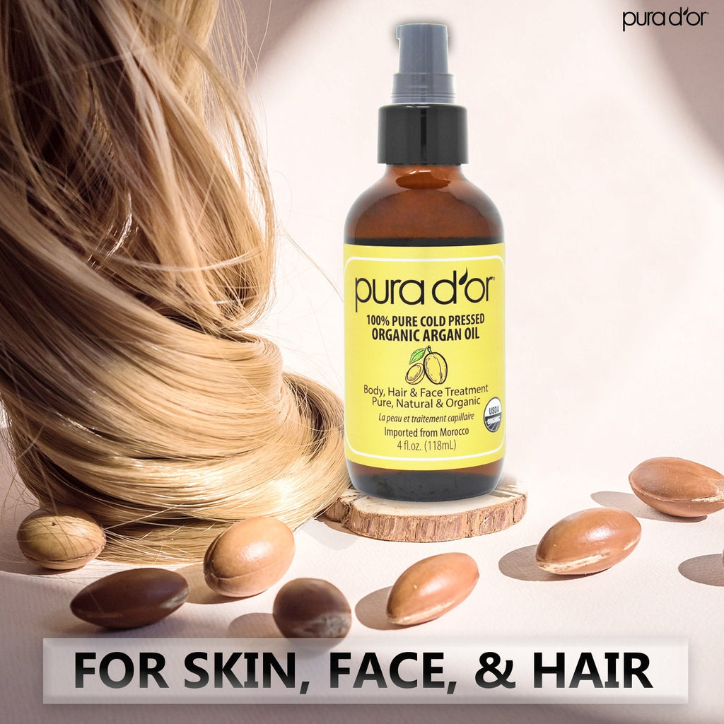 Pure Cold Pressed Organic Argan Oil Gold 4 oz PURA D'OR Pure Cold Pressed Organic Argan Oil Gold 4 oz PURA D'OR