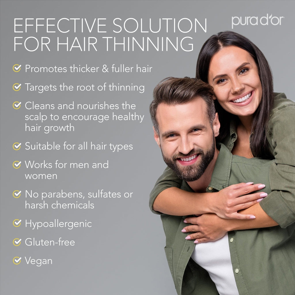 PURA D'OR Anti-Thinning Biotin Shampoo & Deep Moisturizing Conditioner Original Gold Label Set (16oz x2) Natural Earthy Scent, CLINICALLY TESTED Effective Results, DHT Blocker Thickening, Women & Men 16 oz