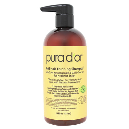 PURA D'OR M.D. Anti Hair-Thinning Shampoo and Conditioner Set 16 oz