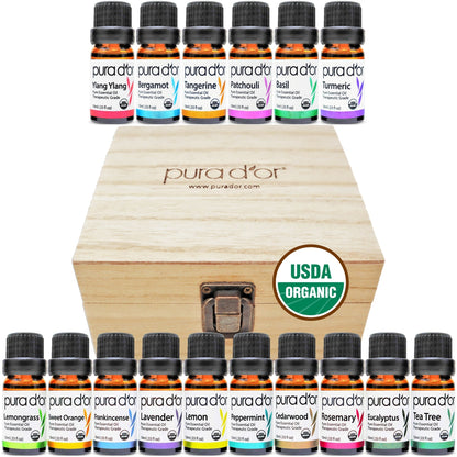 Sweet 16 Essential Oil Set - USDA Organic, 100% Pure, Natural, Therapeutic Grade 10 ml